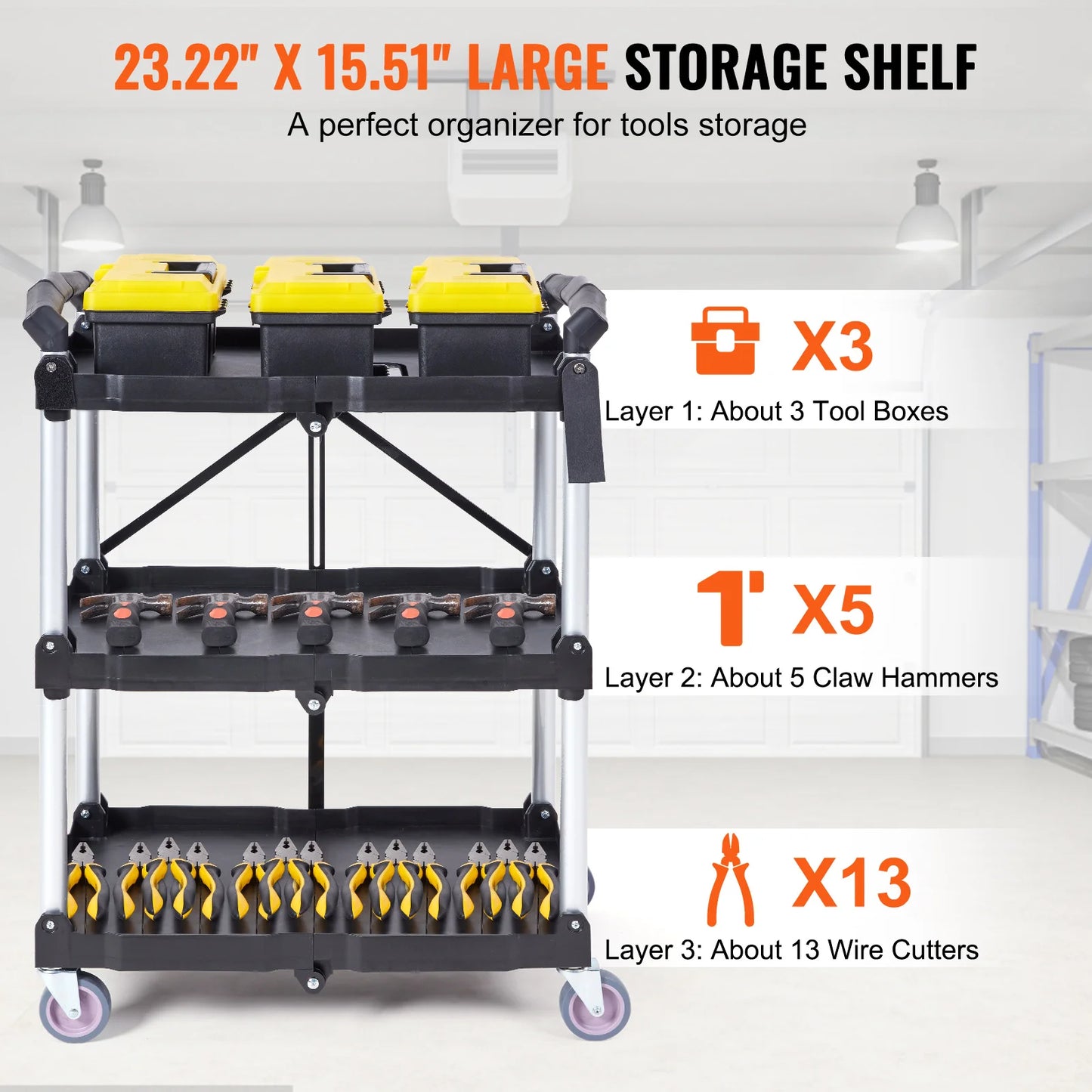 Carrito Organizador Plegable de 3 Niveles – Case Lune™