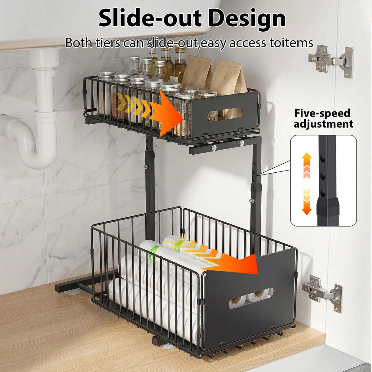 Organizador Deslizante Bajo Fregadero de 2 Niveles – Case Lune™