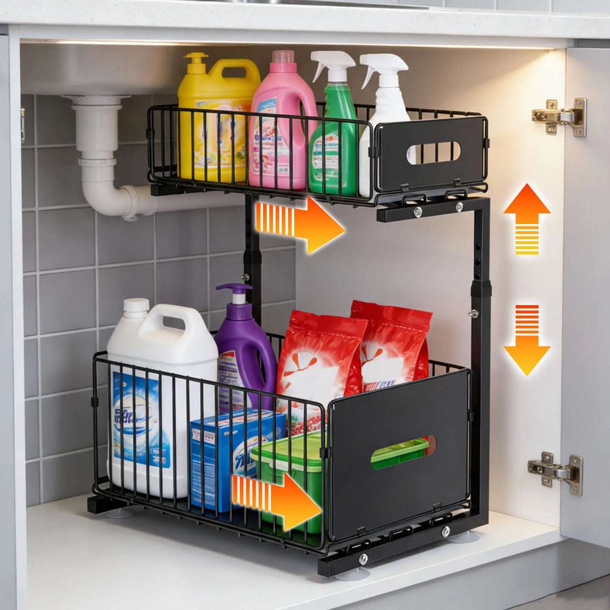 Organizador Deslizante Bajo Fregadero de 2 Niveles – Case Lune™